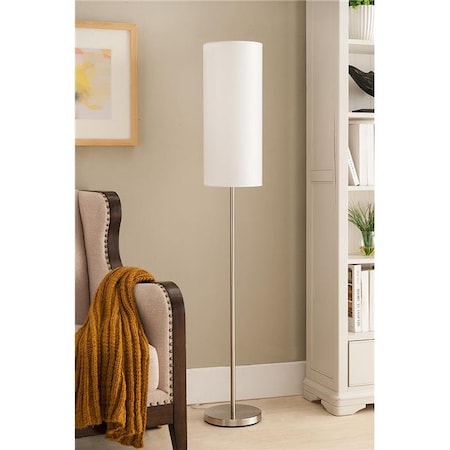 Kb KB L229 Floor Lamp - Brushed Nickel & White L229